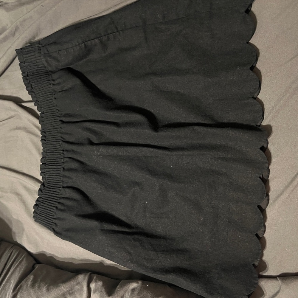 J. Crew Black Scalloped Mini Skirt